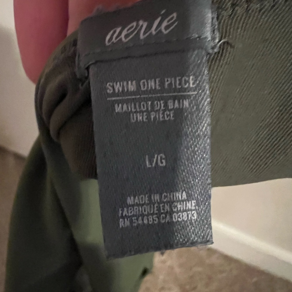 aerie olive green low back one piece